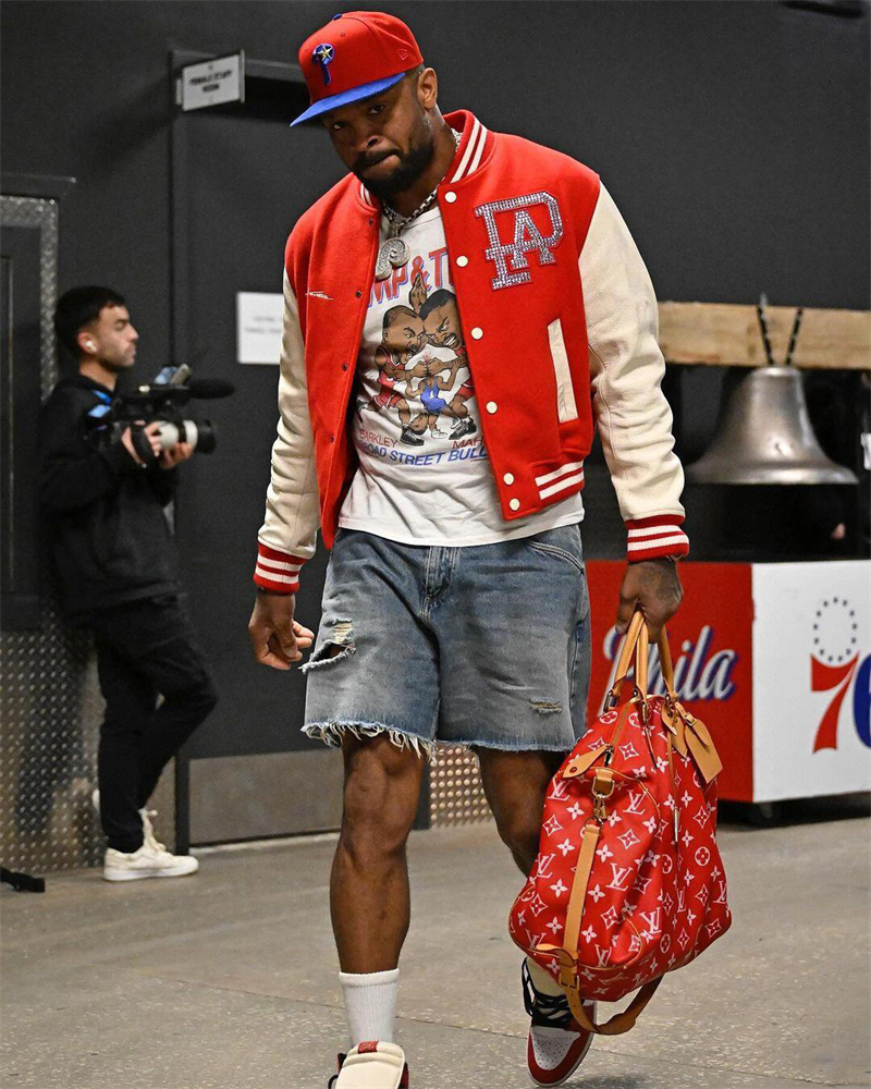 Street Fashion Elements - Broken Pearl Rhinestone Patchwork Leather Sleeve