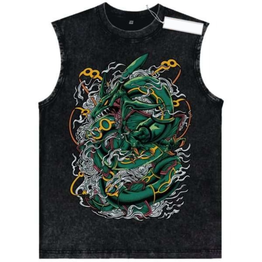 Street Fashion Vest - Vintage Washed Pokemon Character Tank Top