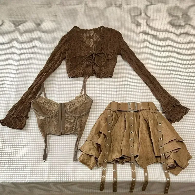 Street Fashion Vest - Harajuku Vintage Fashion 3 Piece Set
