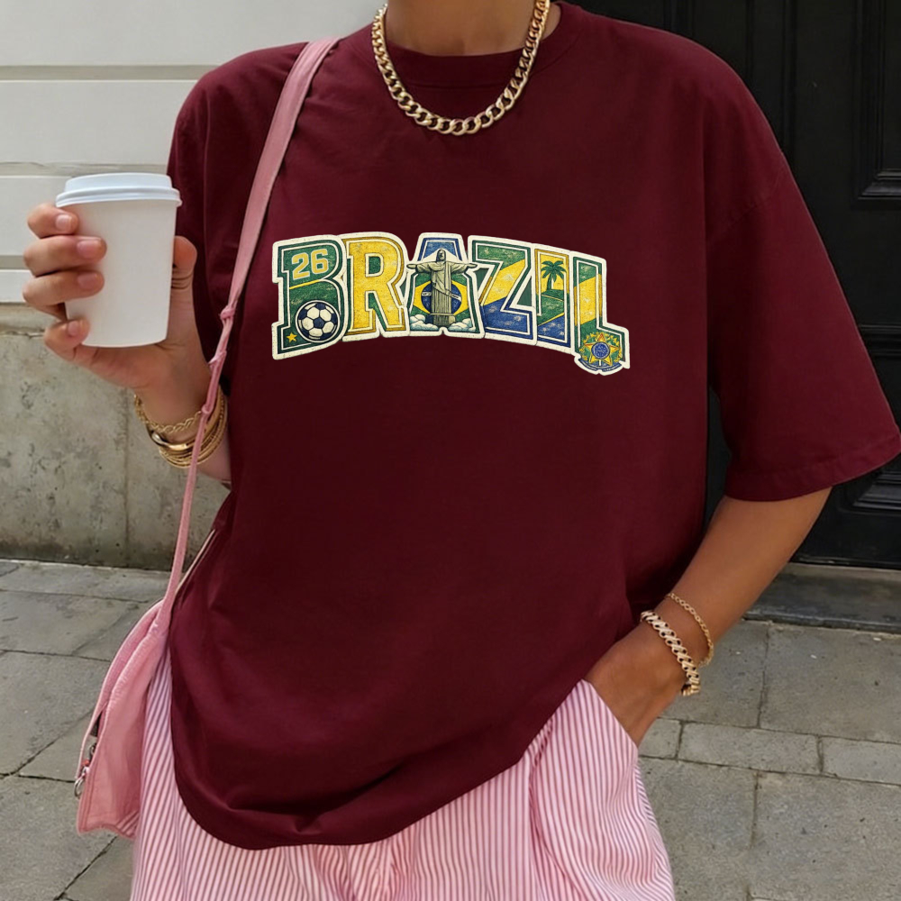 Brazil 2026 Soccer Tee Retro F - Street Fashion Brazil 리뷰 및 가격