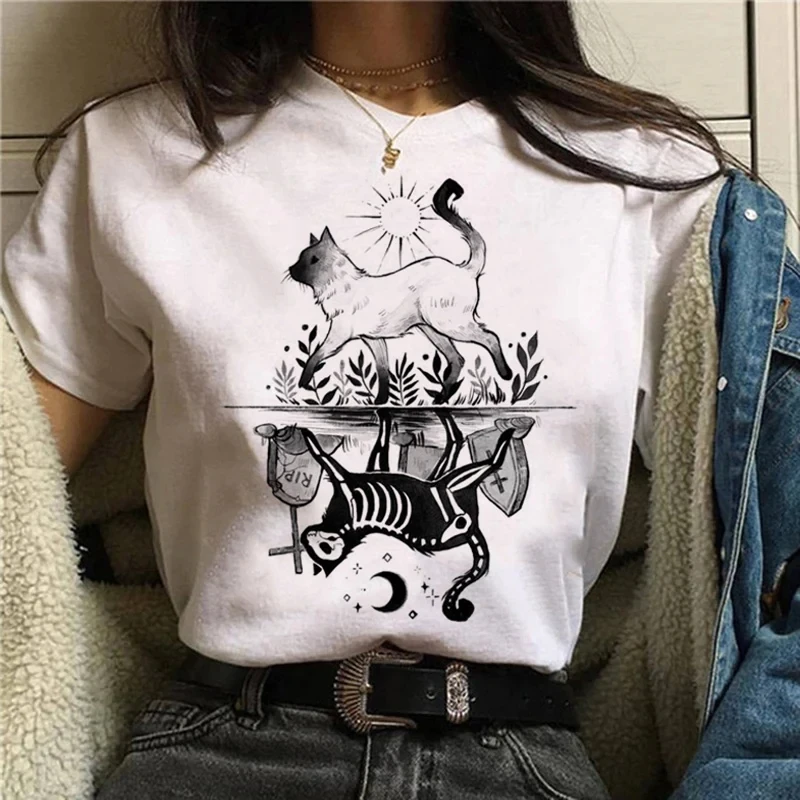 Cartoon Halloween Cat T-shirt  - Street Fashion Asian 리뷰 및 가격