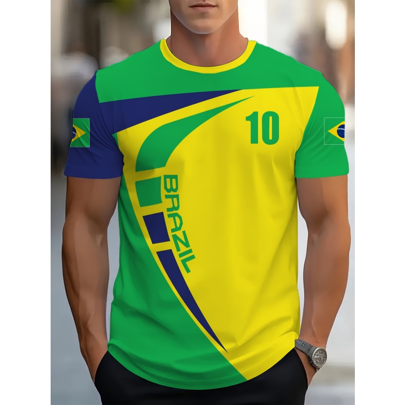 Brazil Soccer #10 T-Shirt Men  - Street Fashion Brazil 리뷰 및 가격