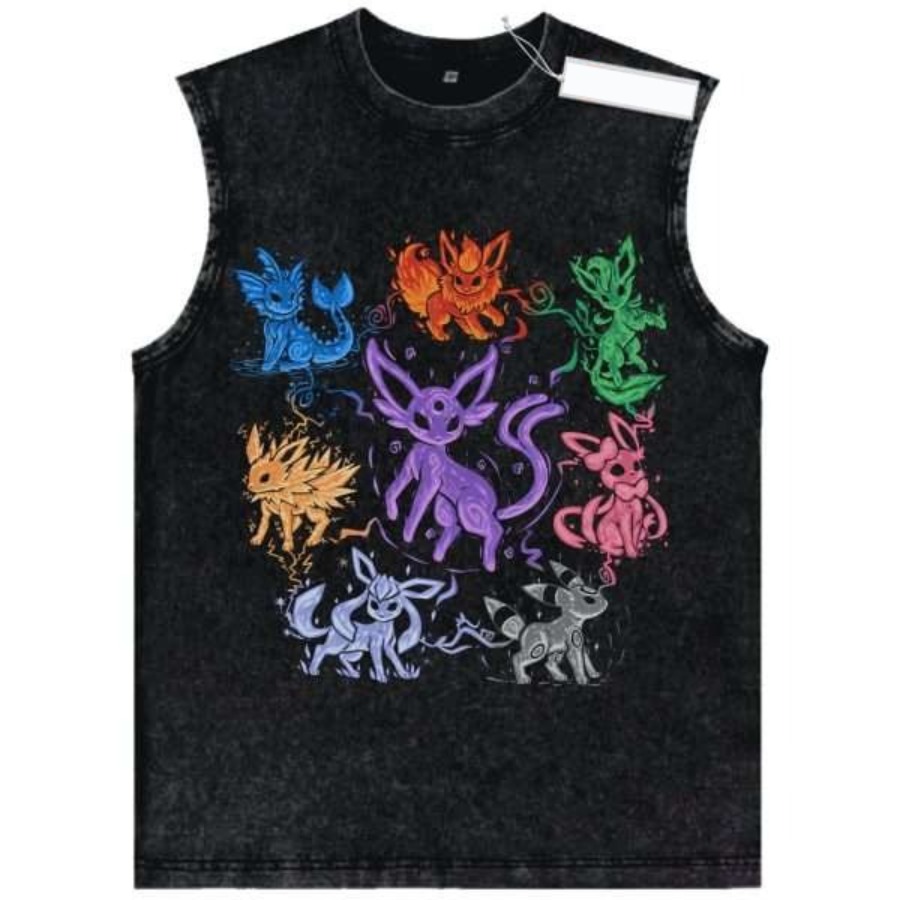 Vintage Washed Pokemon Charact - Street Fashion Vest 리뷰 및 가격