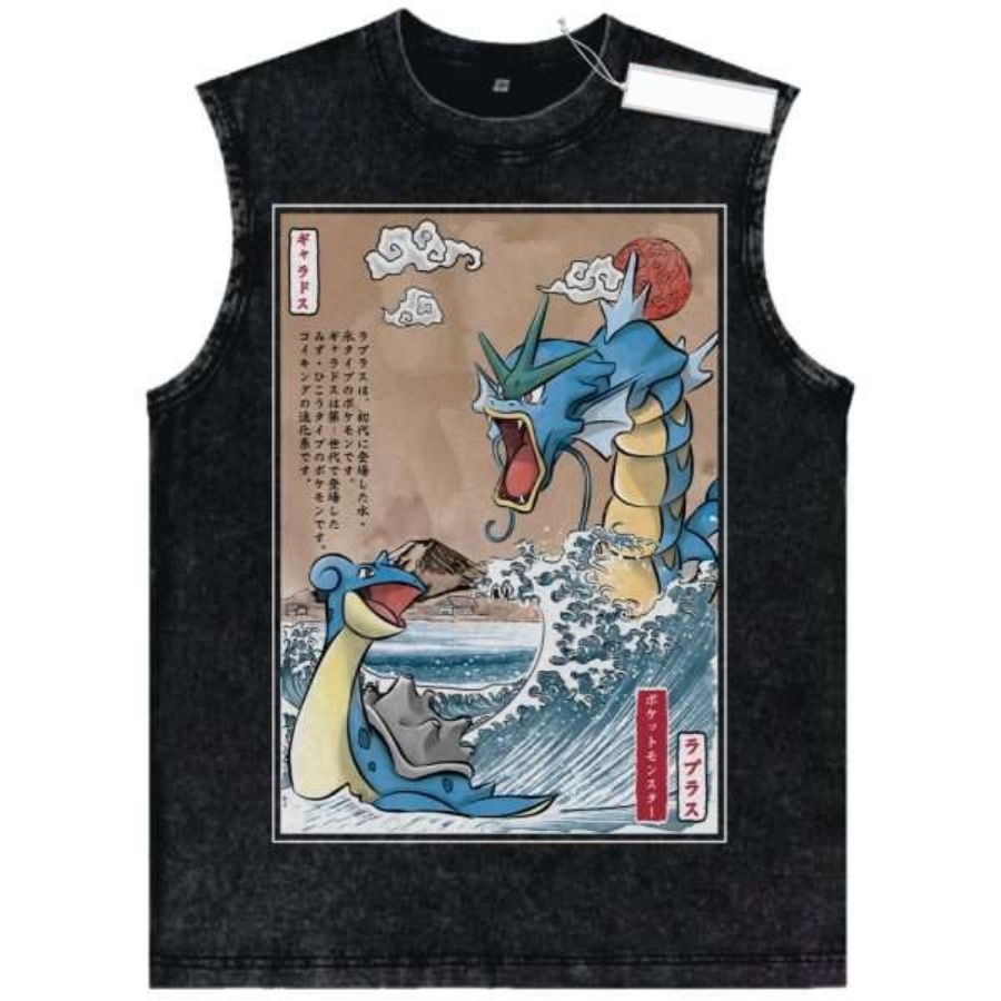 Vintage Washed Pokemon Charact - Street Fashion Vest 리뷰 및 가격