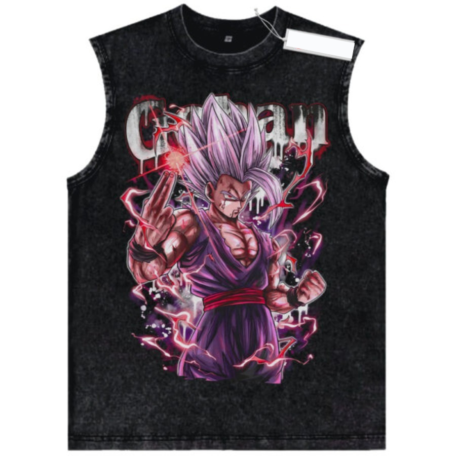 New Retro Washed Dragon Ball Z - Street Fashion Vest 리뷰 및 가격