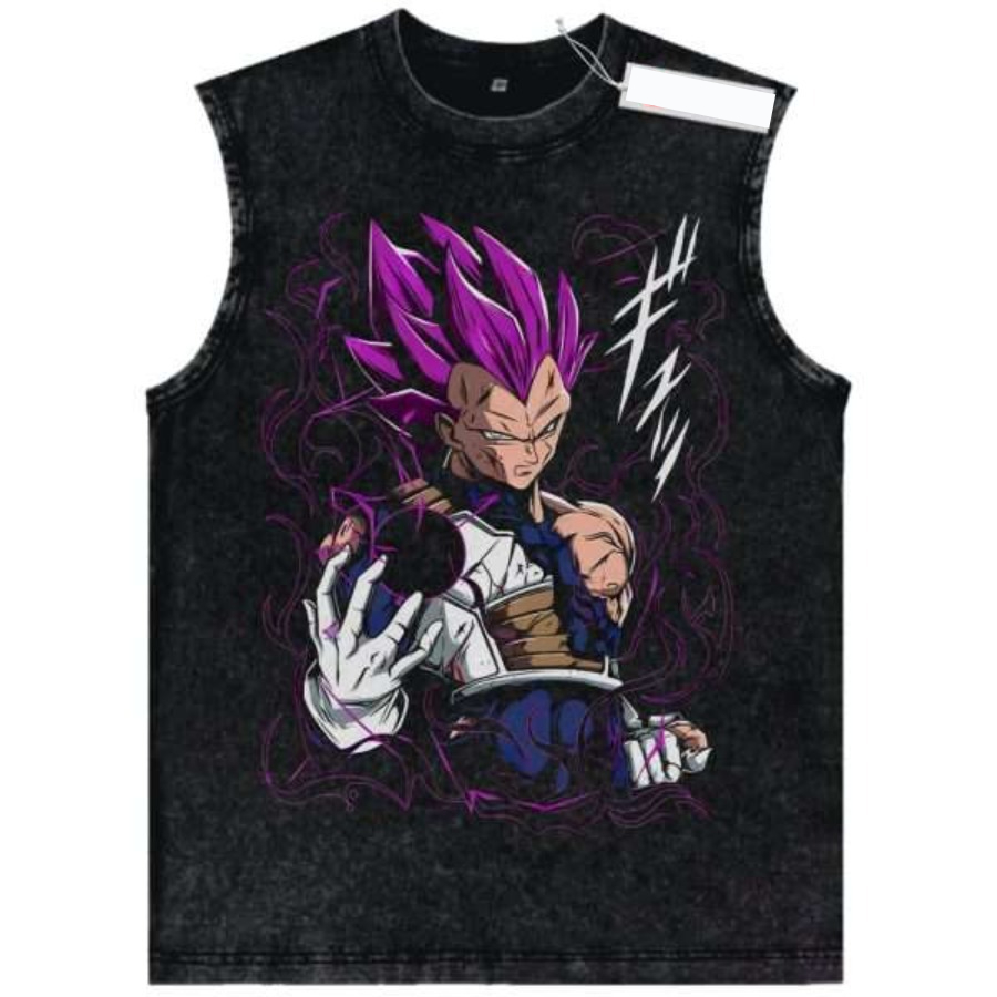 New Retro Washed Dragon Ball Z - Street Fashion Vest 리뷰 및 가격