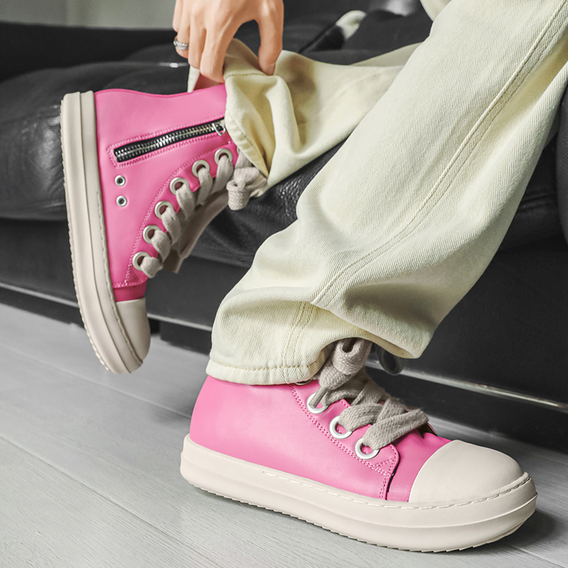 Original Pink Men High-top Sne - Street Fashion Designers 리뷰 및 가격
