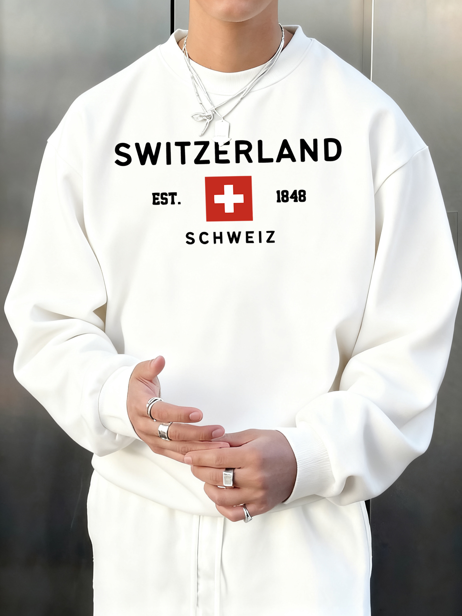 Switzerland Est 1848 Printing  - Street Fashion Elements 리뷰 및 가격