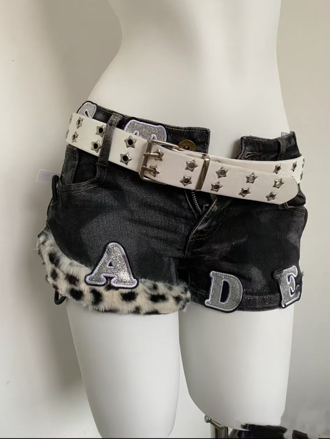 Y2k Embroidered Patch Denim Sh - Street Fashion Girls 리뷰 및 가격