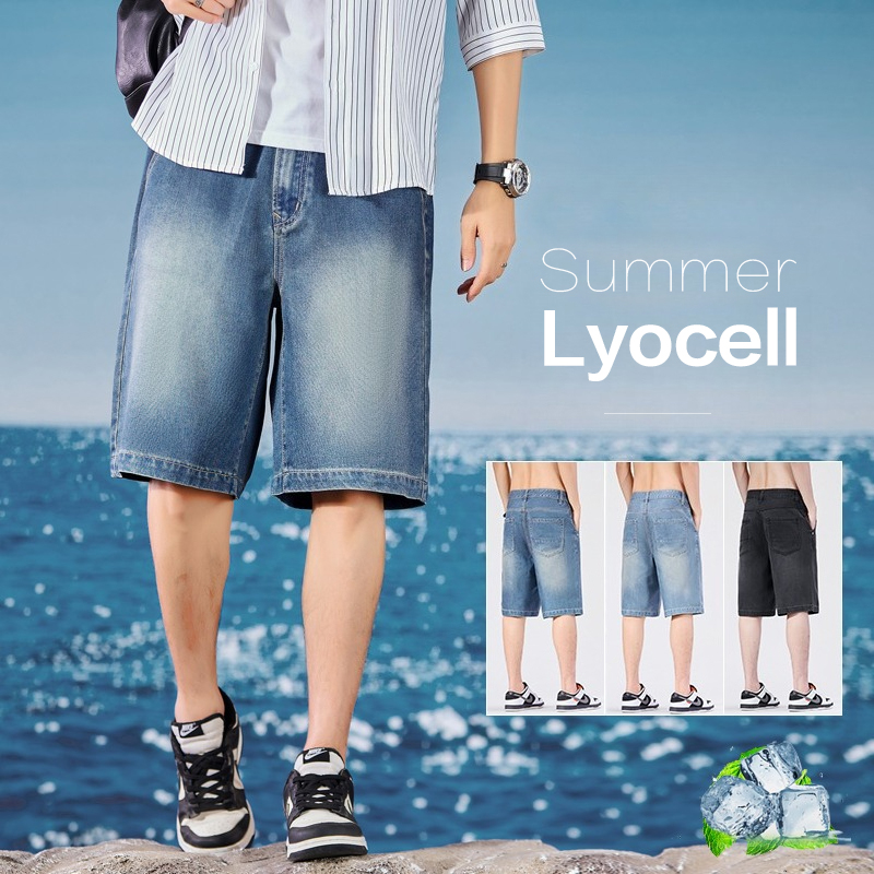 Summer Thin Men's Denim Shorts - Street Fashion Baggy 리뷰 및 가격