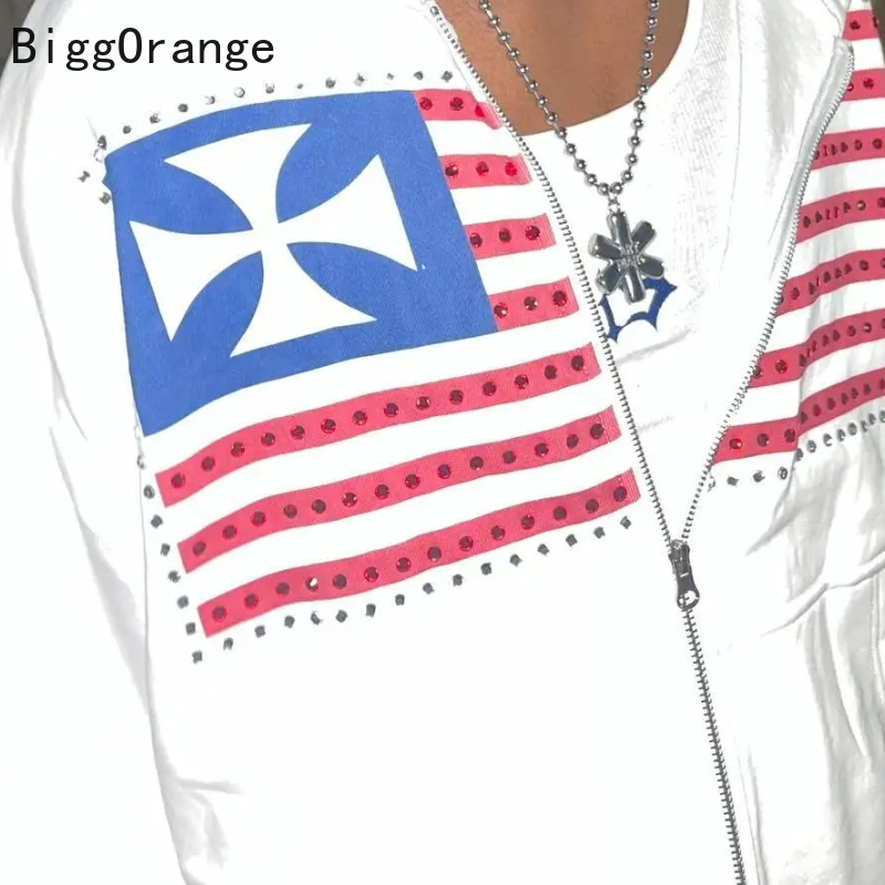 Sweatshirt coat rhinestone emb - Street Fashion Elements 리뷰 및 가격