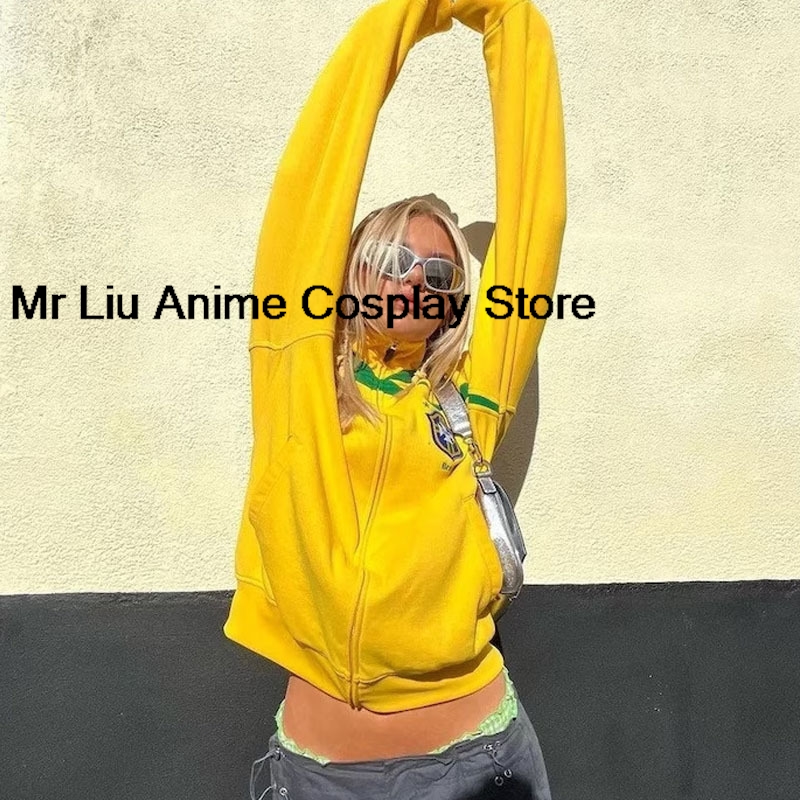 Y2k Brasil Flag Jacket Retro F - Street Fashion Brazil 리뷰 및 가격