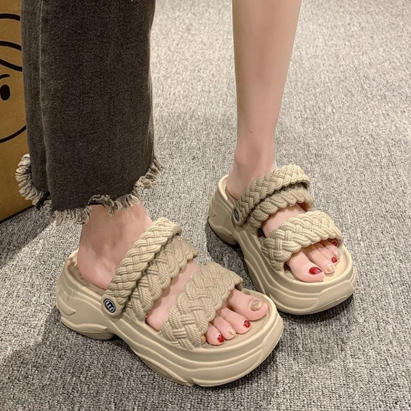 Women Platform Slippers Thick  - Street Fashion Girls 리뷰 및 가격
