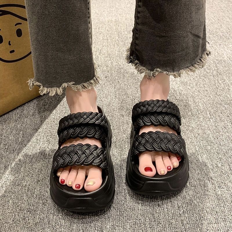 Women Platform Slippers Thick  - Street Fashion Girls 리뷰 및 가격