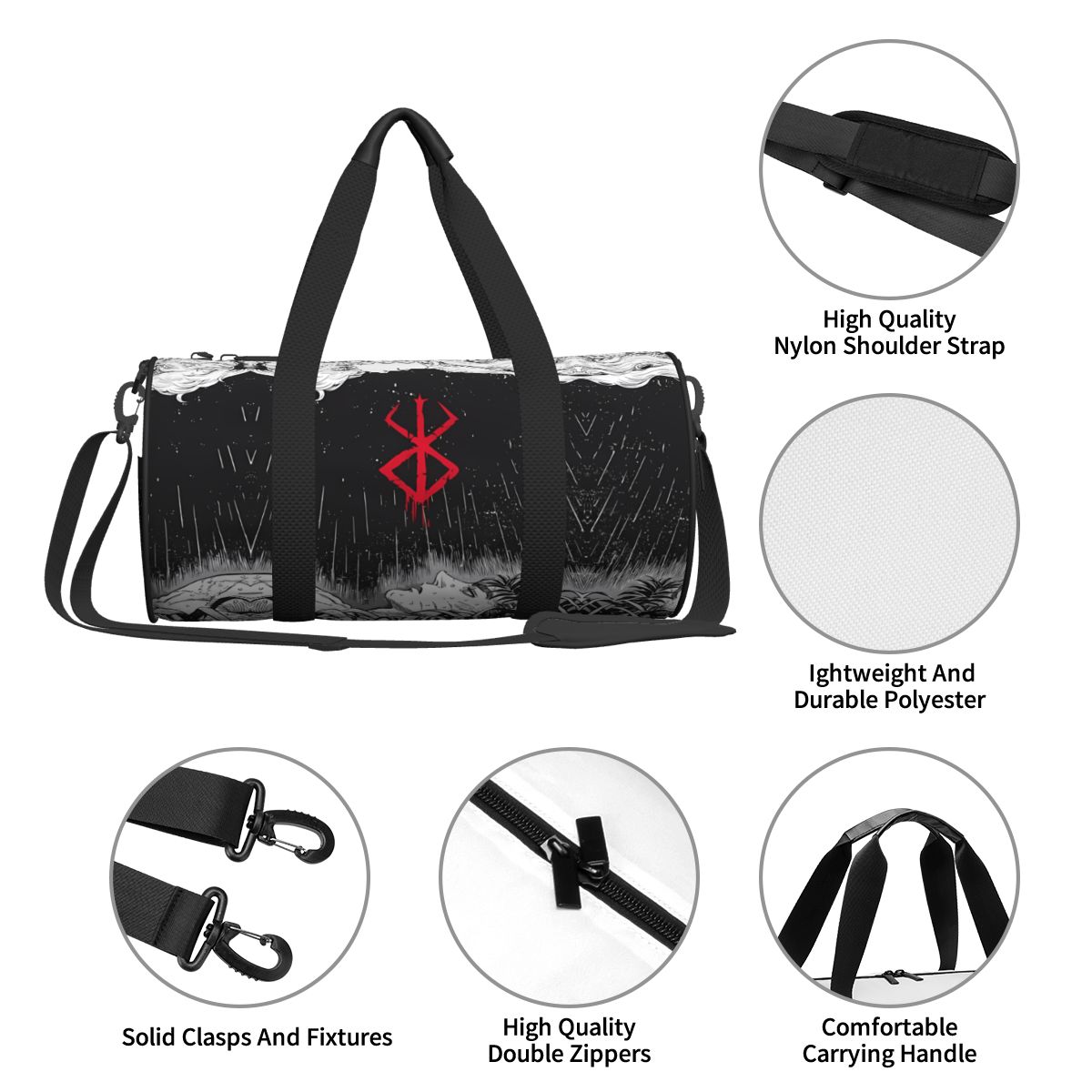 Japan Anime Bereserk Gym Bag F - Street Fashion Couple 리뷰 및 가격