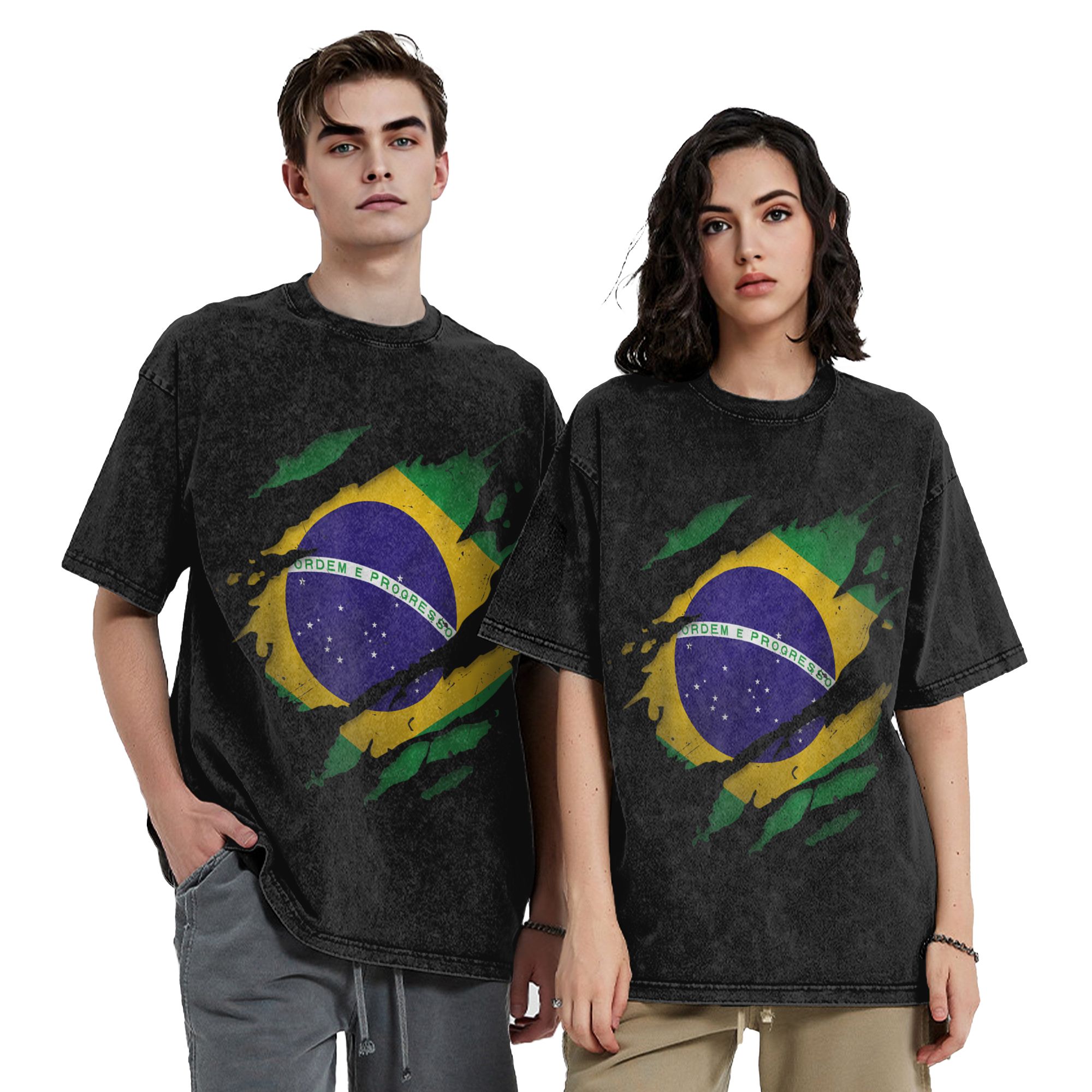 Brazil Brazilian Flag Washed T - Street Fashion Brazil 리뷰 및 가격