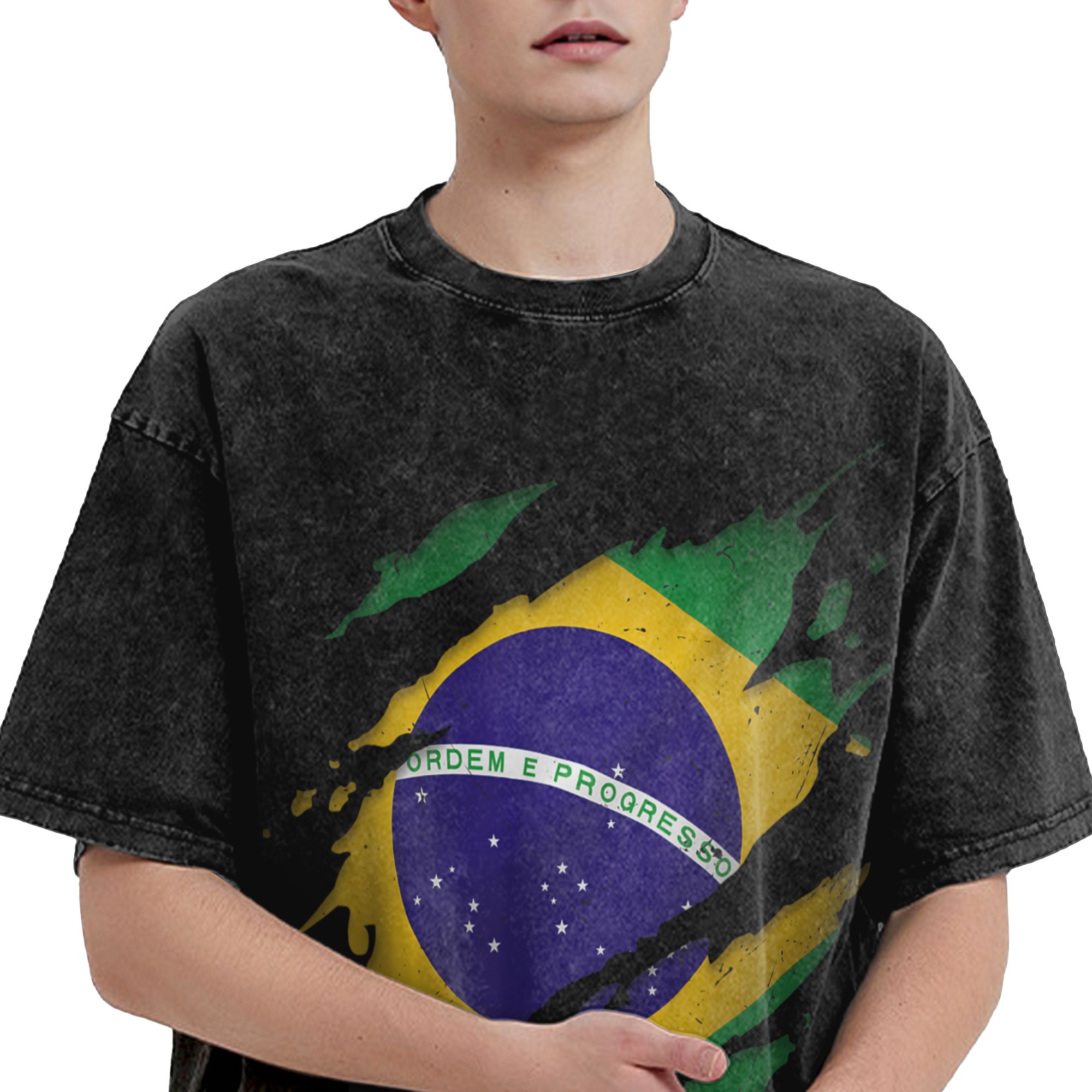 Brazil Brazilian Flag Washed T - Street Fashion Brazil 리뷰 및 가격