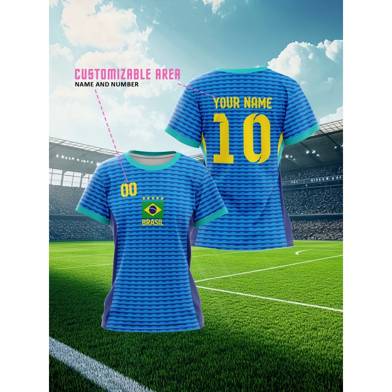 3D Printed Brazil Sports T-Shi - Street Fashion Brazil 리뷰 및 가격