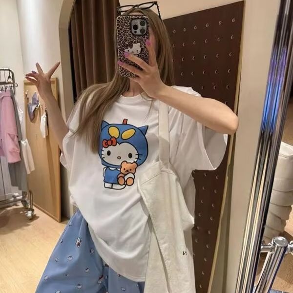 Short Sleeved Hello Kitty Prin - Street Fashion Designers 리뷰 및 가격
