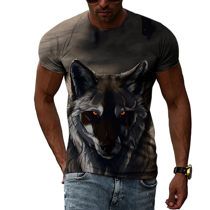 Casual Men's Animal Print T-sh - Street Fashion Elements 리뷰 및 가격