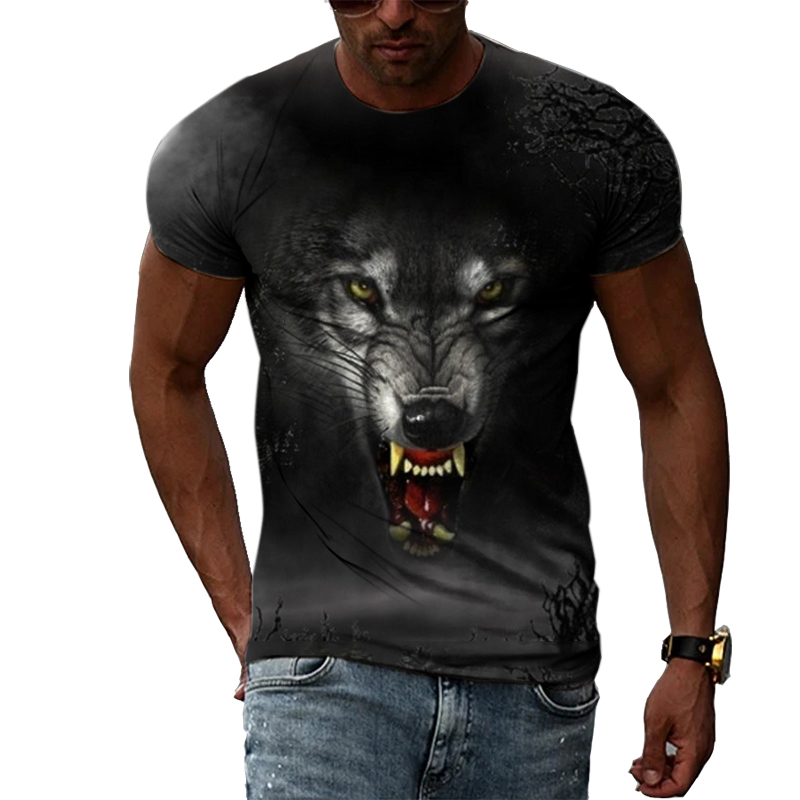 Casual Men's Animal Print T-sh - Street Fashion Elements 리뷰 및 가격