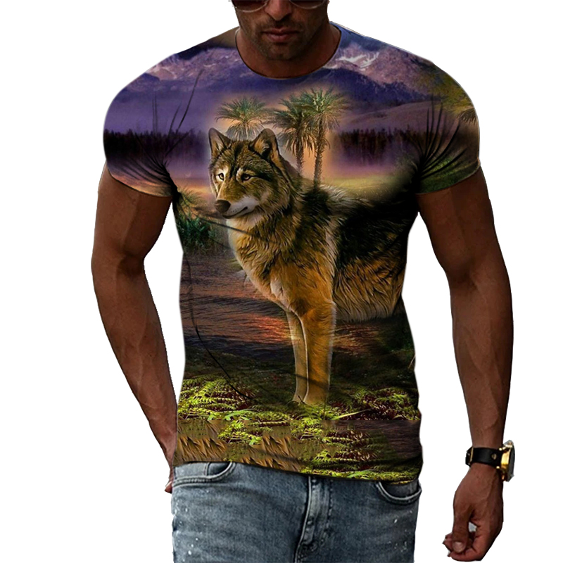 Casual Men's Animal Print T-sh - Street Fashion Elements 리뷰 및 가격
