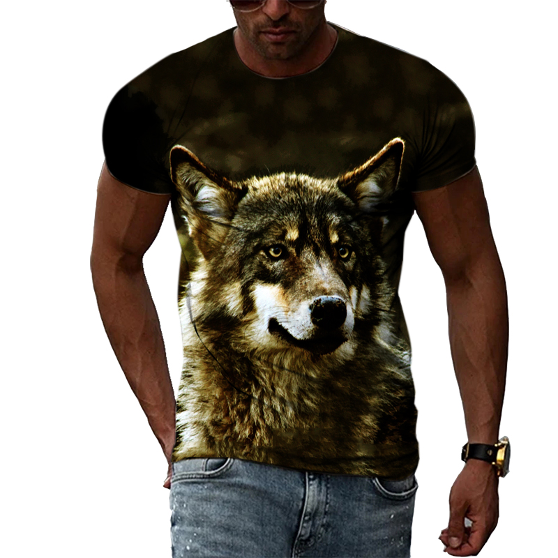 Casual Men's Animal Print T-sh - Street Fashion Elements 리뷰 및 가격