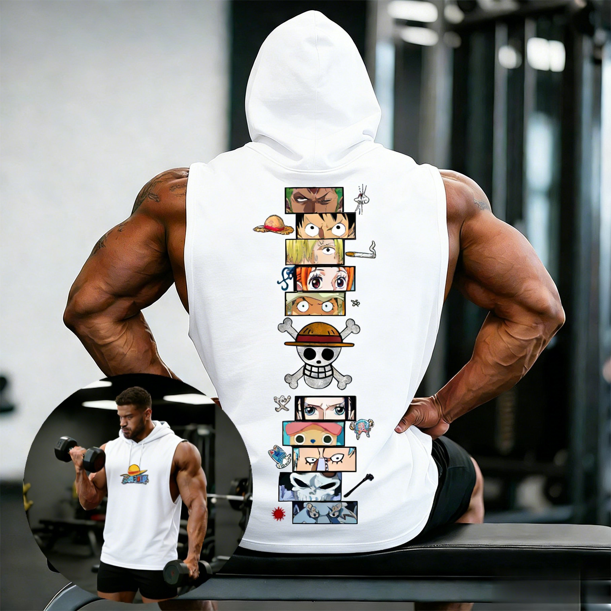 One Piece Anime Hoodie Sleevel - Street Fashion Vest 리뷰 및 가격