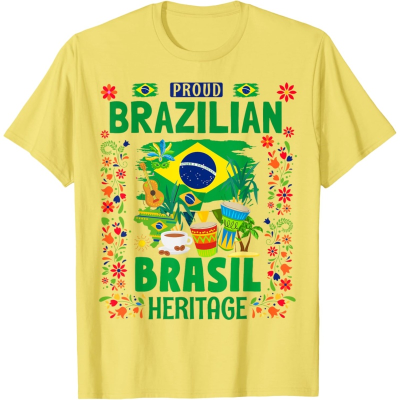 3D Printed Brazil Music T-Shir - Street Fashion Brazil 리뷰 및 가격