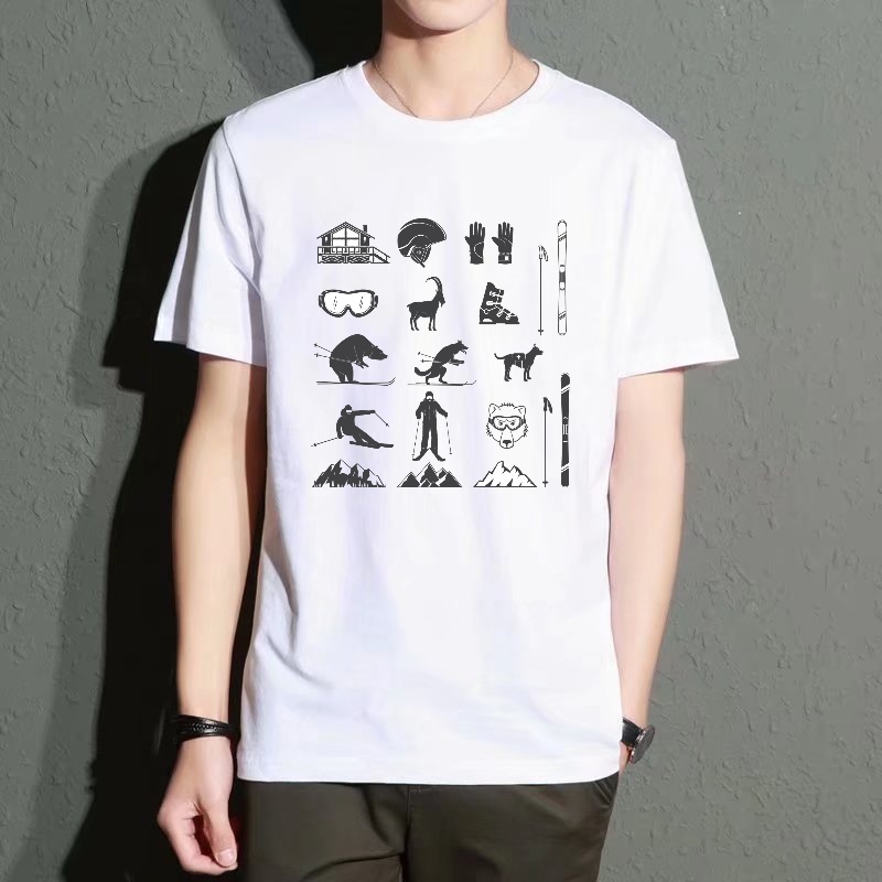 Men's Black Round-Neck Short-S - Street Fashion Elements 리뷰 및 가격