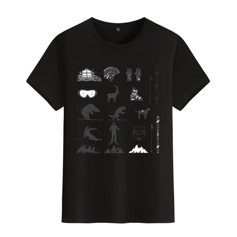 Men's Black Round-Neck Short-S - Street Fashion Elements 리뷰 및 가격