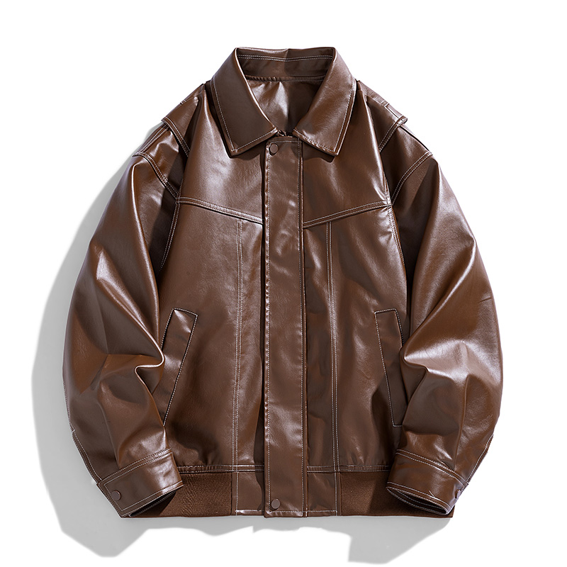 American Retro PU Leather Red  - Street Fashion Couple 리뷰 및 가격