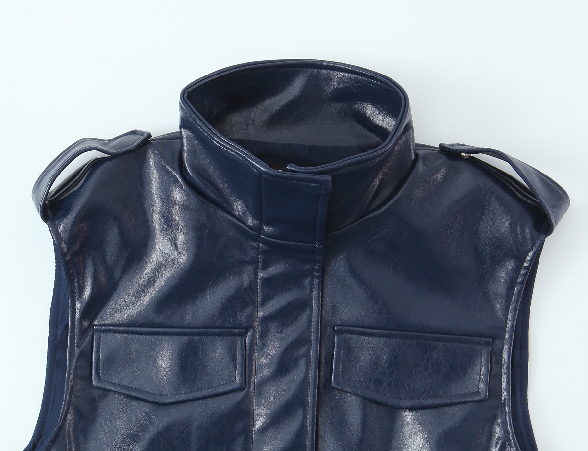 KONDALA 2026 Spring Blue PU Wo - Street Fashion Vest 리뷰 및 가격