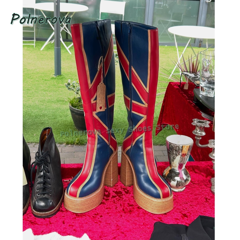 Union Jack Platform Fashion Bo - Street Fashion Girls 리뷰 및 가격