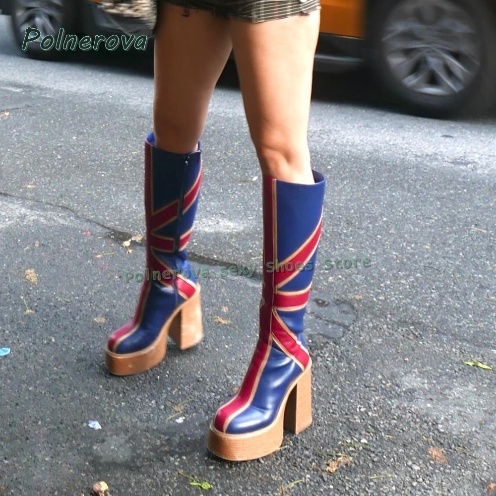 Union Jack Platform Fashion Bo - Street Fashion Girls 리뷰 및 가격